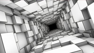 3D vierkante tunnel