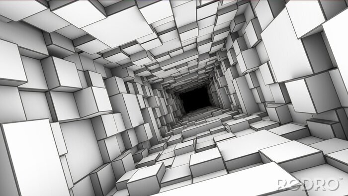 Canvas 3D vierkante tunnel