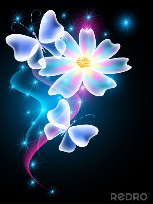 Canvas 3D vlinders in kleurrijke tinten