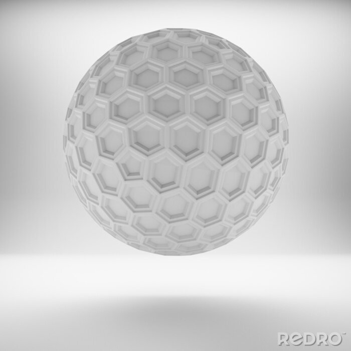 Canvas 3D wereldbol met honingraten