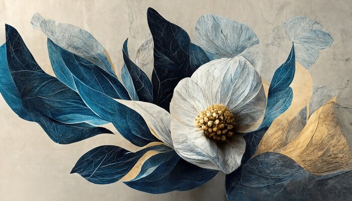 Canvas A flower with many leaves is depicted on the canvas.