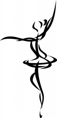Sticker Abstract ballet silhouet dansen
