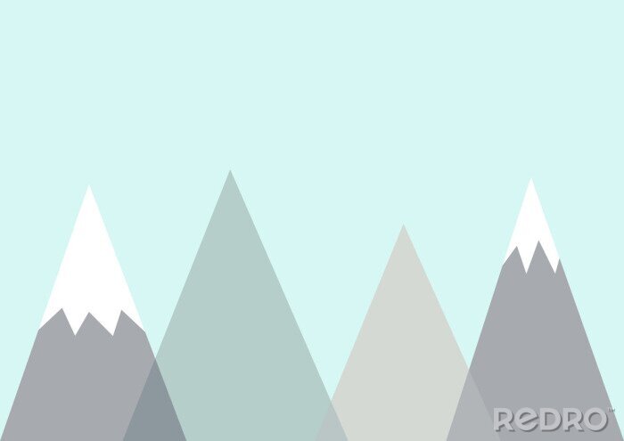 Canvas Abstract geometric mountains. Scandinavian style poster