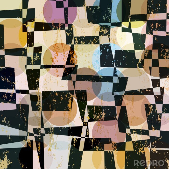 Canvas abstract geometrisch patroon achtergrond, retro / vintage stijl, met