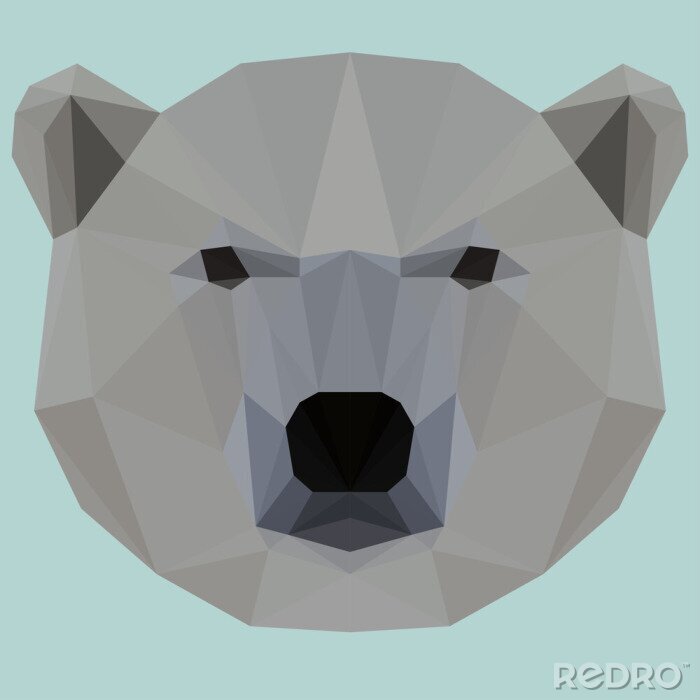 Canvas Abstract geometrische veelhoekige witte beer achtergrond