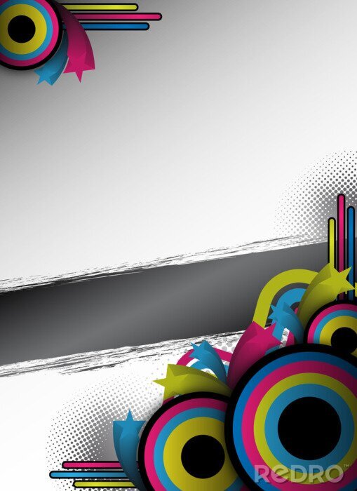 Canvas abstract retro flyer ontwerp