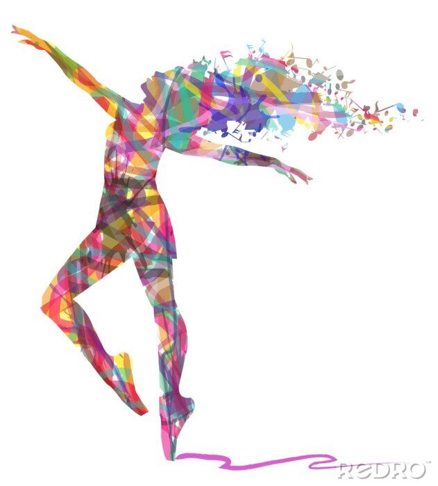 Canvas Abstract silhouet van een ballerina
