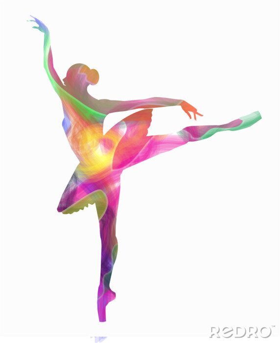 Canvas Abstract silhouet van een dansende ballerina