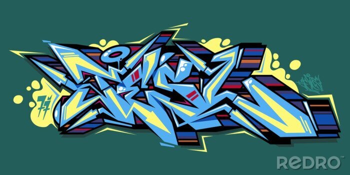 Canvas Abstract Word Lets Graffiti Style Font Lettering Vector Illustration Art