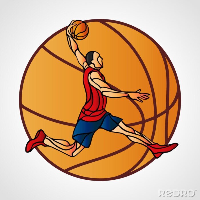 Canvas abstracte basketballer