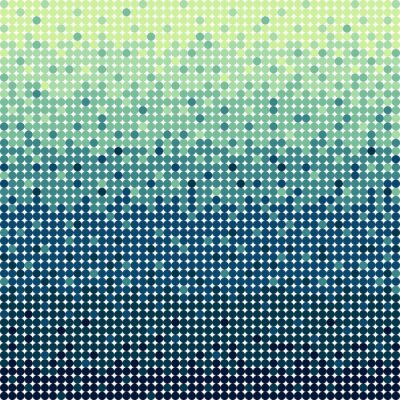 Canvas Abstracte blauwe cirkels achtergrond in pixel art stijl