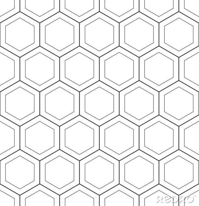 Canvas Abstracte geometrische hoenycomb naadloze patroon vector hexagonale driehoekige achtergrond grid textuur