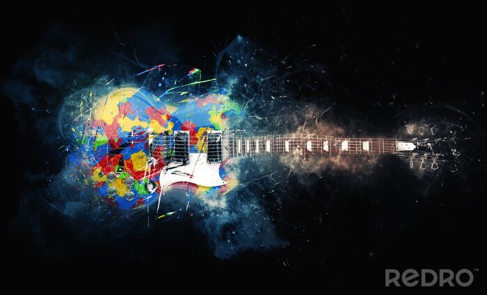 Canvas Abstracte gitaar