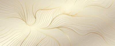 Fotobehang Abstracte gouden lijnen op een beige achtergrond
