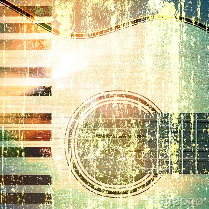 Canvas abstracte jazz rock achtergrond muziek instrumenten