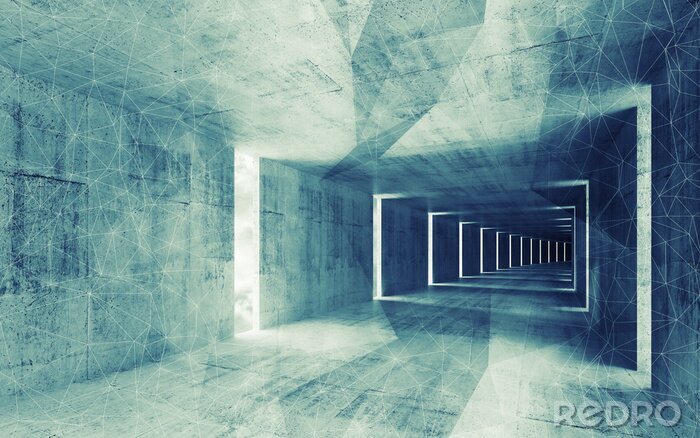 Canvas Abstracte lineaire tunnel