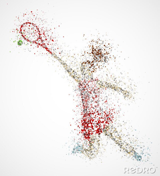 Canvas Abstracte tennisspeler