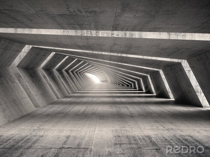 Canvas Abstracte tunnel in beton