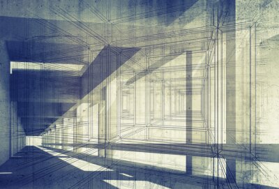 Abstracte tunnel met schets