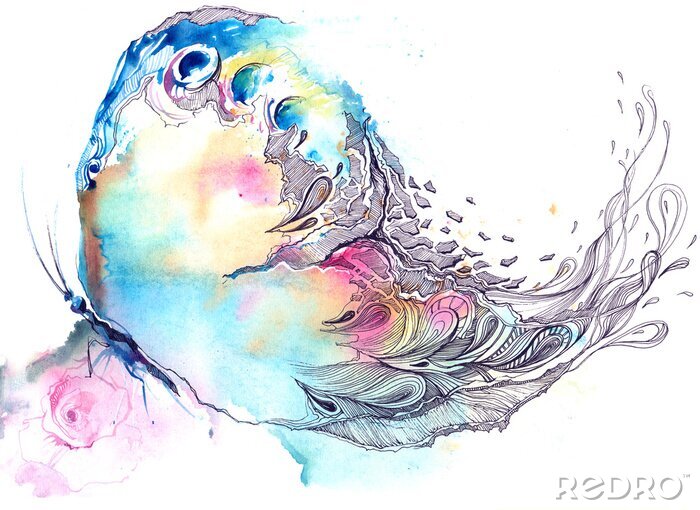 Canvas Abstracte vlinder