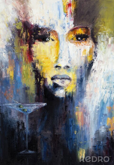 Canvas Abstracte vrouw