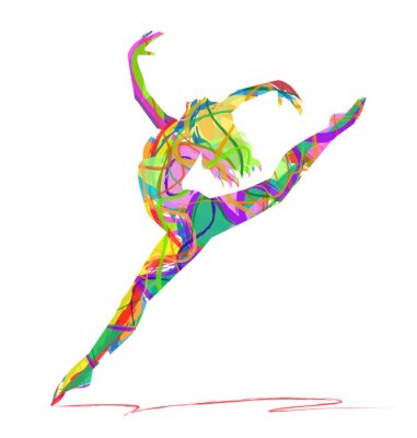 Abstractie van silhouet van een ballerina