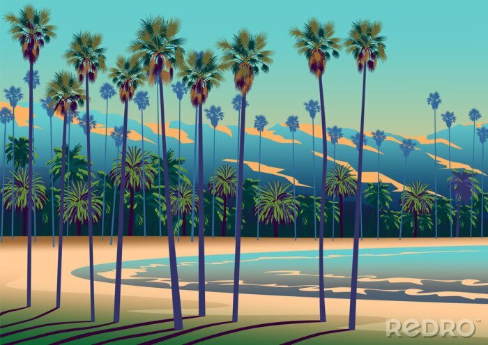 Canvas Afbeeldingen van palmbomen in Californië
