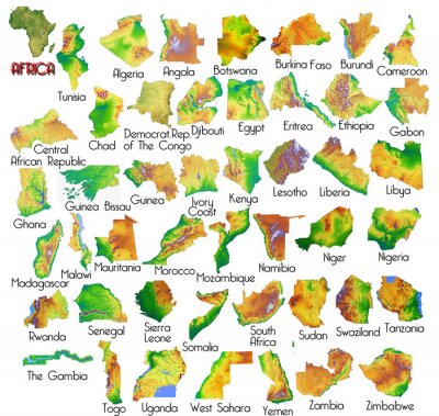 Canvas Afrika kaart staat republiek koninkrijk
