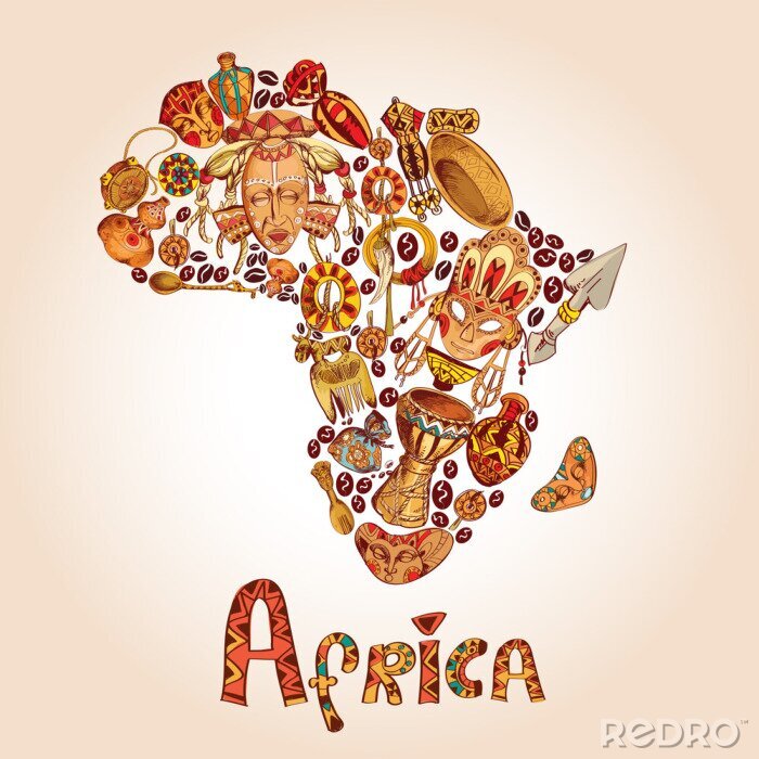 Canvas Afrika schets begrip