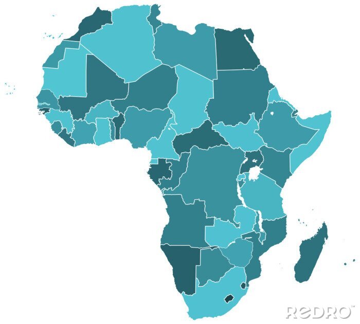 Canvas Afrika silhouet kaart