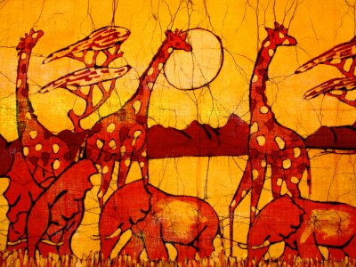 Canvas Afrikaanse dieren schilderen