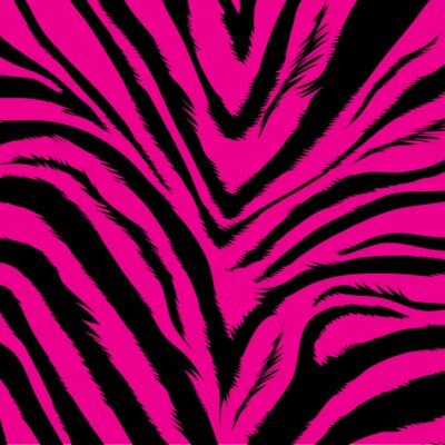 Canvas agressief roze achtergrond op basis van zebra bont