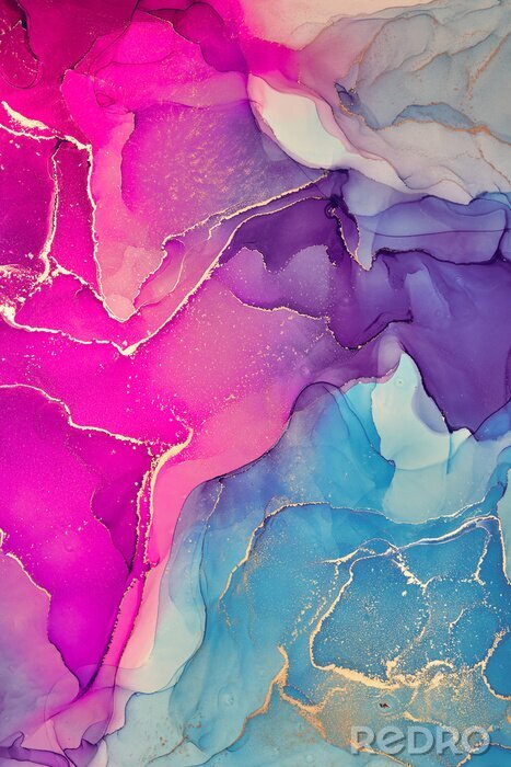 Canvas Alcohol ink colors translucent. Abstract multicolored marble texture background. Design wrapping paper, wallpaper. Mixing acrylic paints. Modern fluid art. Alcohol Ink Pattern