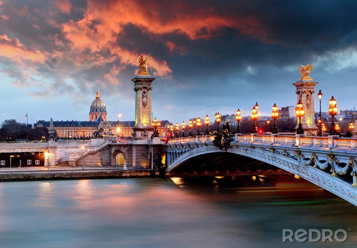 Canvas Alexandre 3 Bridge, Parijs, Frankrijk