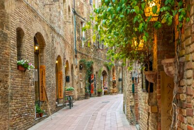 Canvas Alley in old town San Gimignano Tuscany Italy