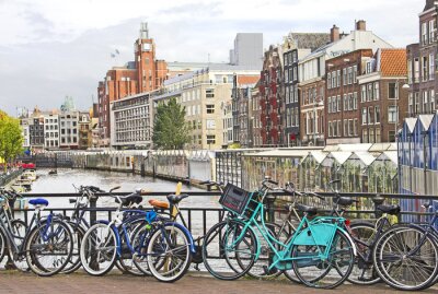 Canvas Amsterdam en fietsen op de brug