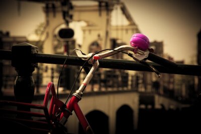 Canvas Amsterdamse fiets uitzicht