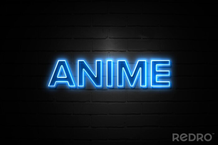 Canvas Anime neon Sign on brickwall