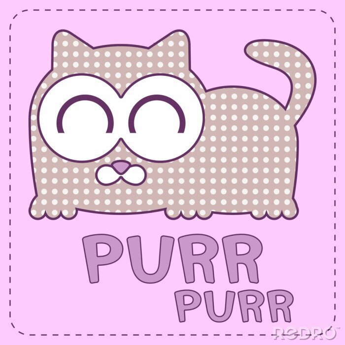 Canvas Ansichtkaart met een kitten