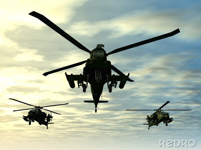 Canvas Apache helikopter