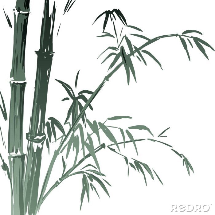 Canvas Aquarel Bamboe 