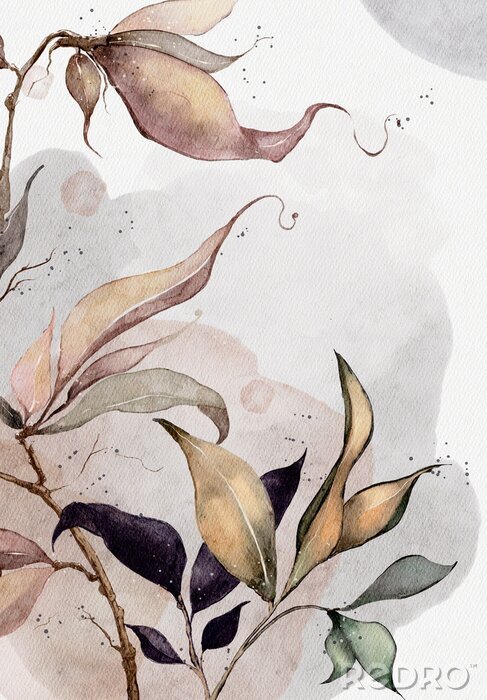 Canvas Aquarel takje in de wind