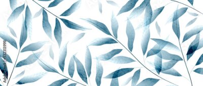 Aquarel twijgen met bladeren op een witte achtergrond