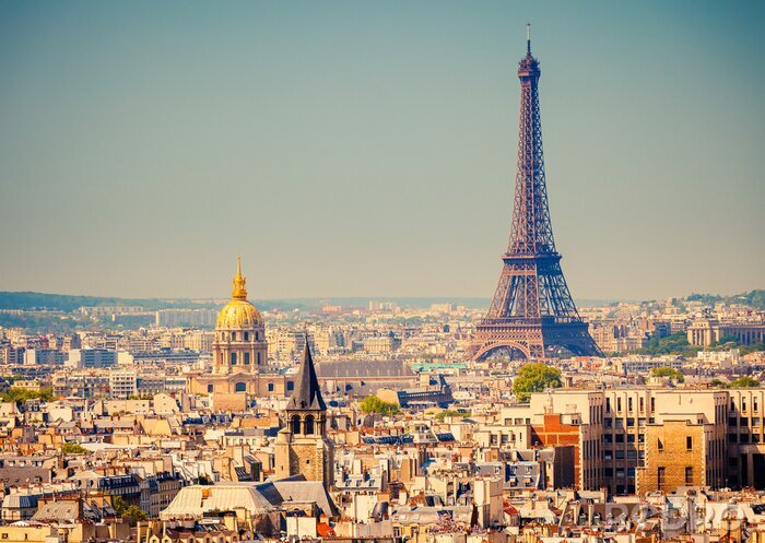 Canvas Architectuur aan de skyline van Parijs