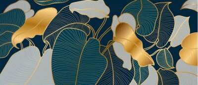 Art Deco bladeren met gouden accenten