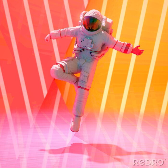 Canvas astronaut pin up landing pose