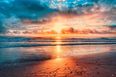 Canvas Atlantic Ocean, Shoreline, Florida, Coastline, Daytona Beach, beach, sun, sunrise, waves, tides, 