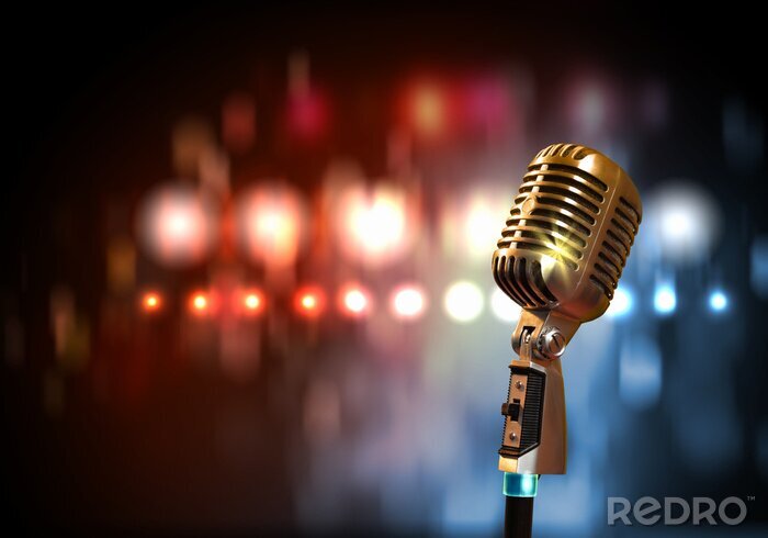 Canvas audio microfoon retro-stijl