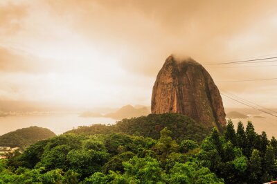Canvas Avond gezien Sugarloaf berg in Rio De Janeiro Brazilië