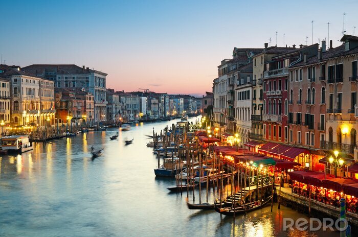 Canvas Avondpanorama van Venetië